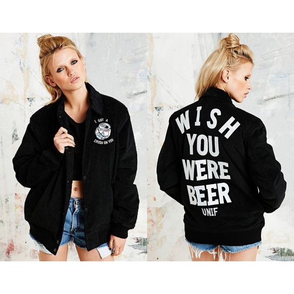 SUPER-RARE UNIF Wish You Were Beer Jacket/Coat - Picture 1 of 6